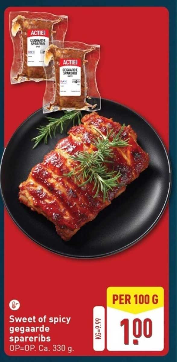 Sweet of spicy gegaarde spareribs