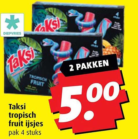 Taksi tropisch fruit ijsjes pak 4 stuks