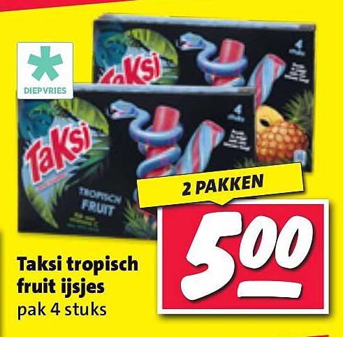 Taksi tropisch fruit ijsjes pak 4 stuks