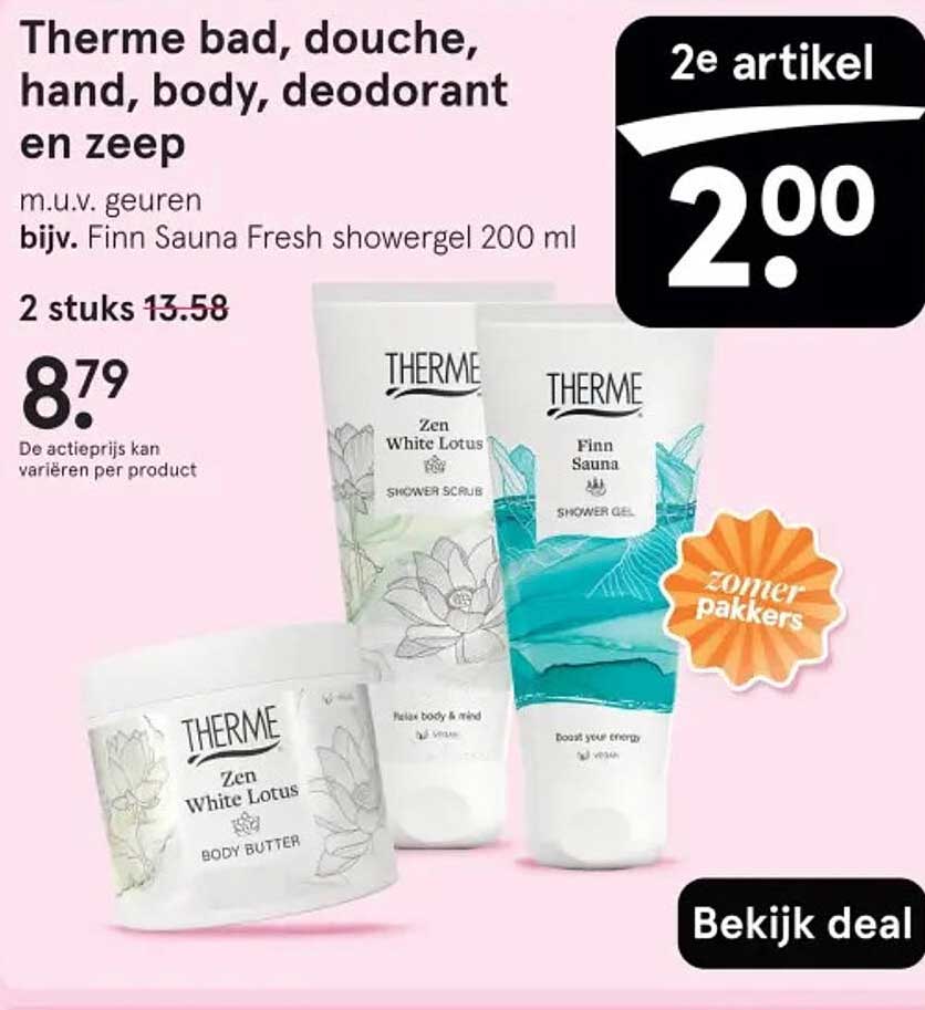 Therme bad, douche, hand, body, deodorant en zeep
