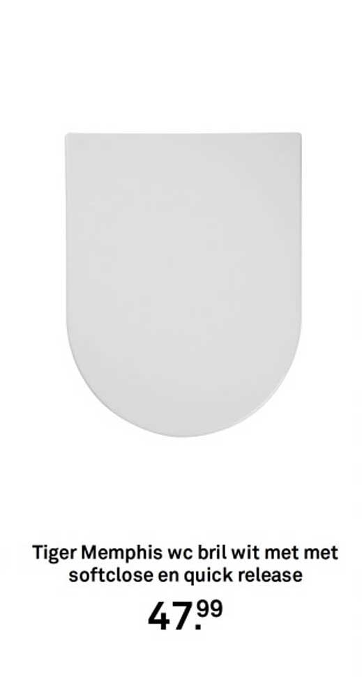 Tiger Memphis wc bril wit met met softclose en quick release
