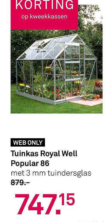 Tuinkas Royal Well Popular 86 met 3 mm tuindersglas