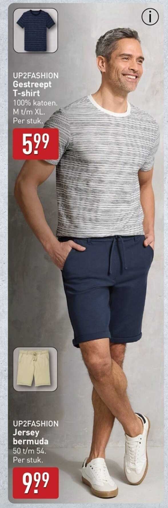 UP2FASHION Gestreept T-shirt en Jersey bermuda