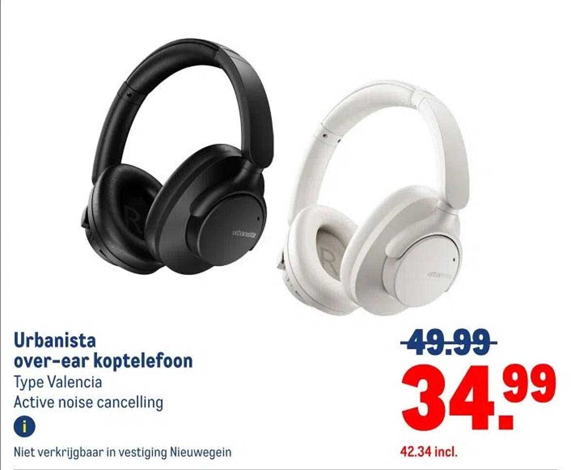 Urbanista over-ear koptelefoon Type Valencia Active noise cancelling