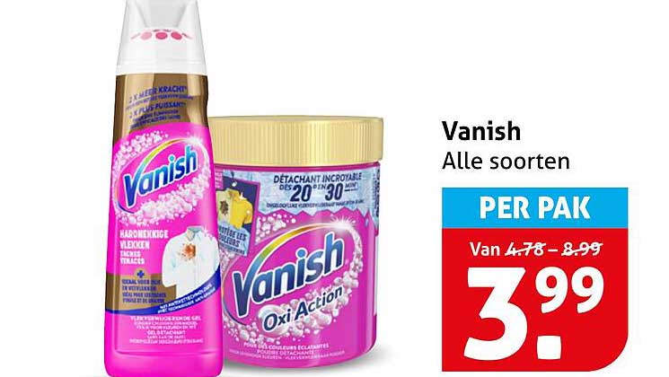 Vanish Alle soorten