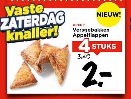 Versgebakken Appelflappen 4 STUKS
