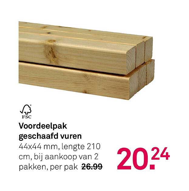 Voordeelpak geschaafd vuren