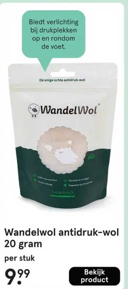 Wandelwol antidruk-wol 20 gram