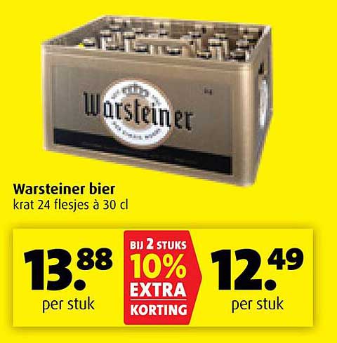 Warsteiner bier krat 24 flesjes à 30 cl