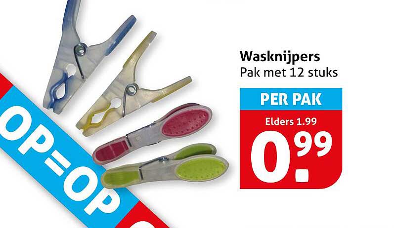 Wasknijpers Pak met 12 stuks