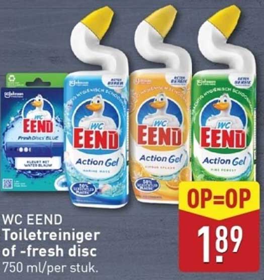 WC EEND Toiletreiniger of -fresh disc 750 ml/per stuk.
