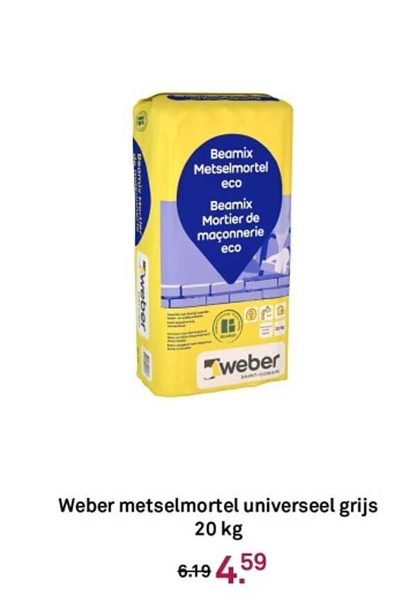Weber metselmortel universeel grijs 20 kg