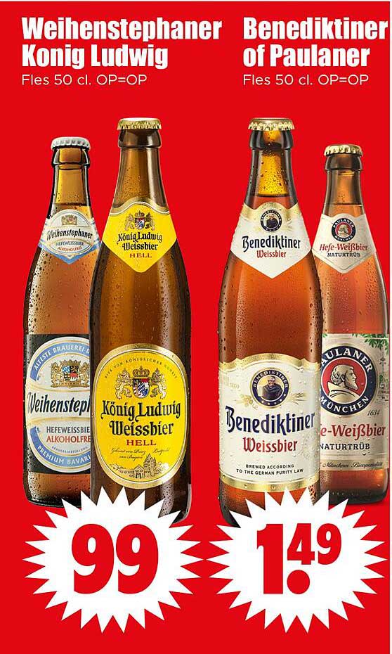 Weihenstephaner König Ludwig of Benediktiner of Paulaner
