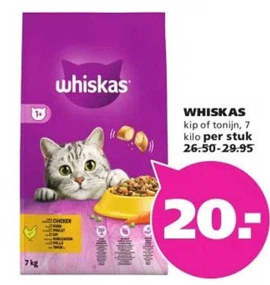 WHISKAS kip of tonijn, 7 kilo per stuk