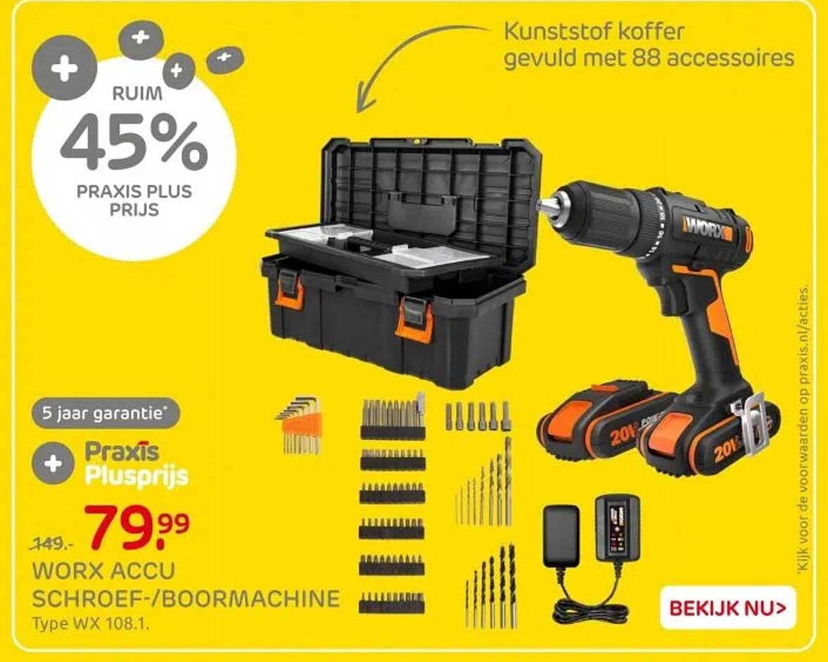 WORX ACCU SCHROEF-/BOORMACHINE Type WX 108.1