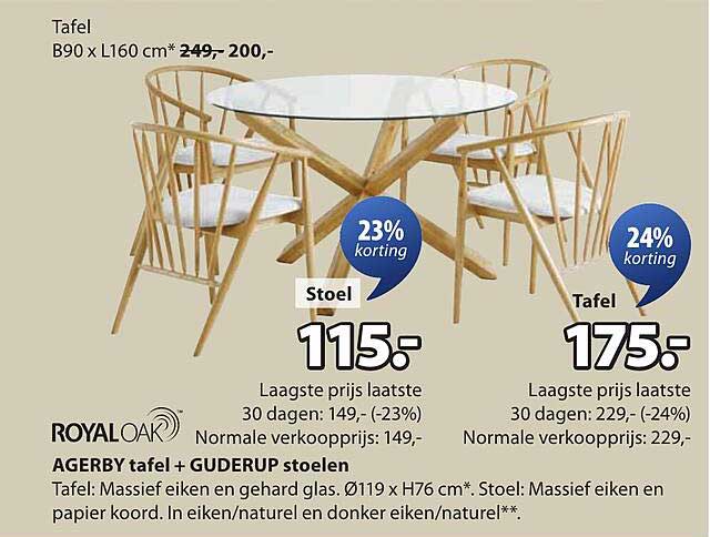 AGERBY tafel + GUDERUP stoelen