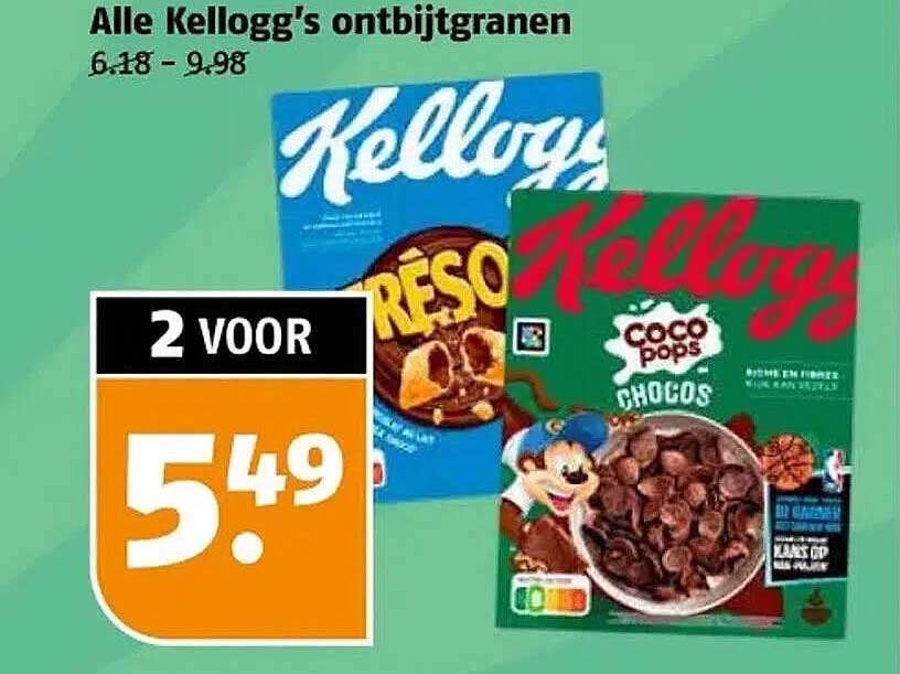 Alle Kellogg’s ontbijtgranen