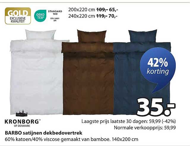 BARBO satijnen dekbedovertrek