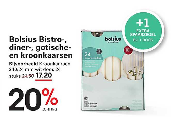 Bolsius Bistro-, diner-, gotische en kroonkaarsen