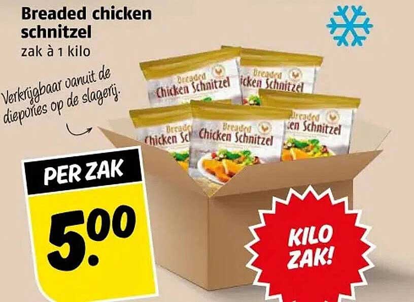 Breaded chicken schnitzel zak à 1 kilo