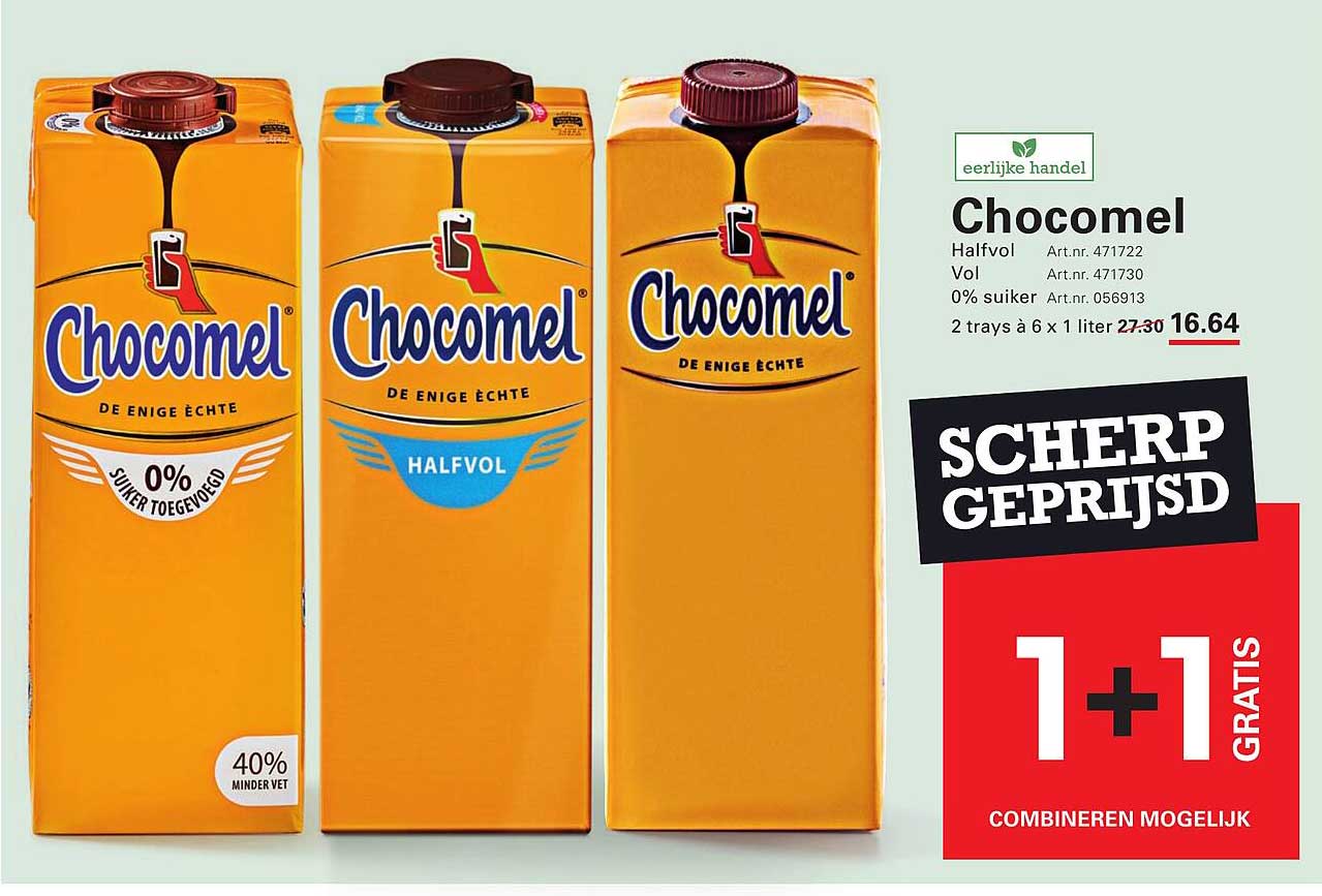 Chocomel 1+1 gratis