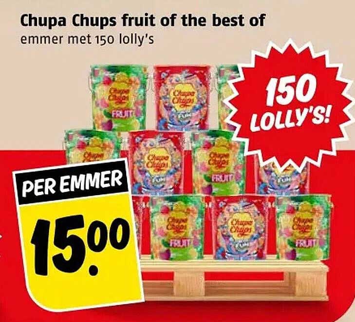 Chupa Chups fruit of the best of emmer met 150 lolly's