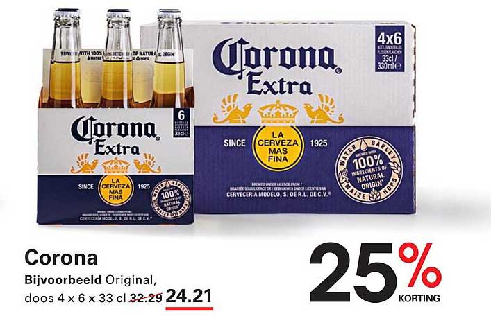 Corona Bijvoorbeeld Original, doos 4 x 6 x 33 cl
