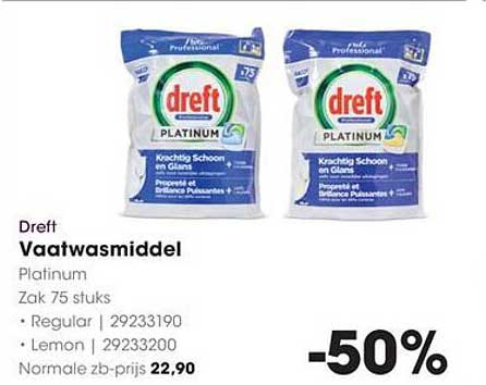 Dreft Vaatwasmiddel Platinum Zak 75 stuks