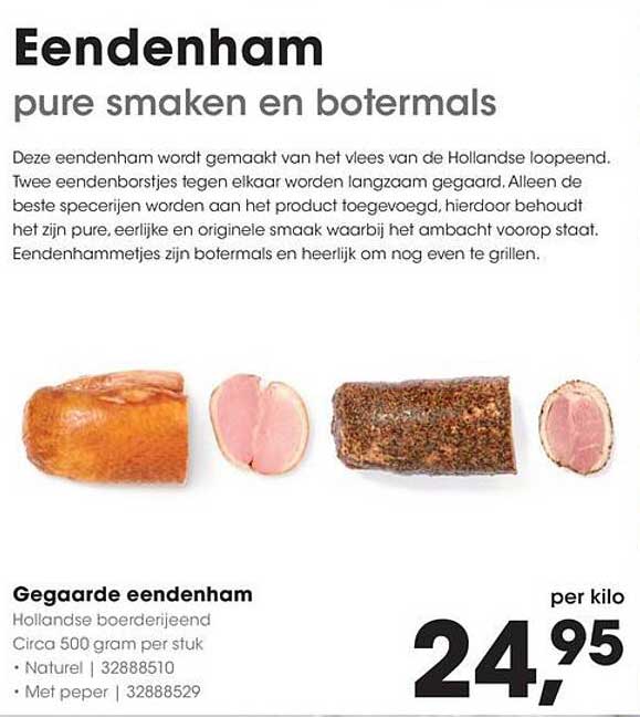 Eendenham pure smaken en botermals