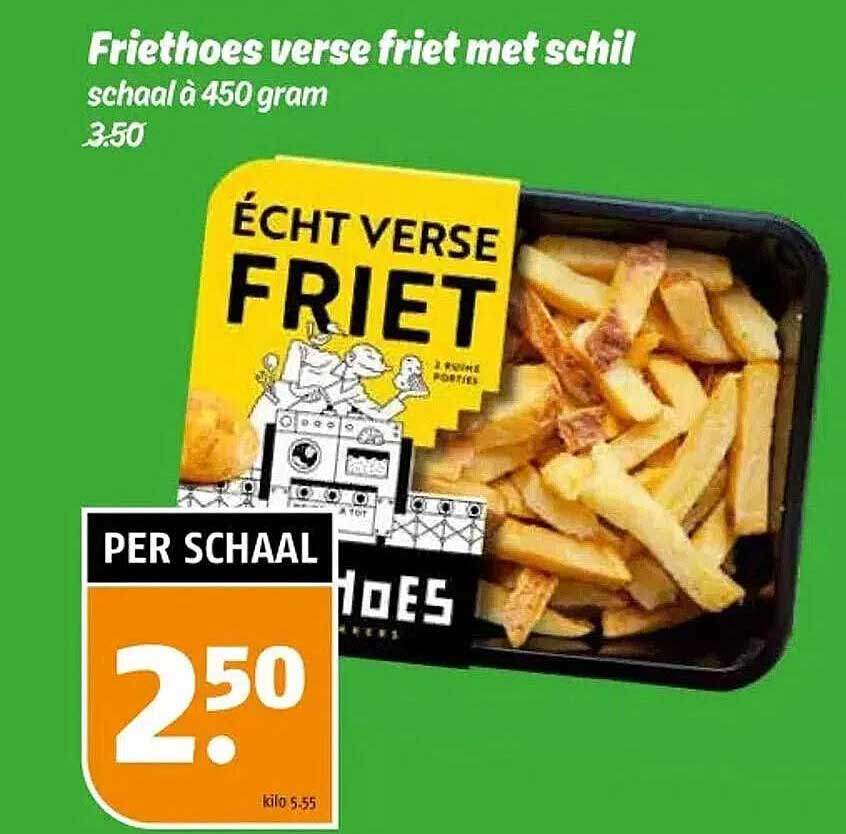 Friethoes verse friet met schil schaal à 450 gram