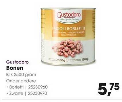 Gustodoro Bonen Blik 2500 gram