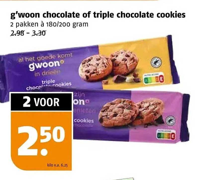 g'woon chocolate of triple chocolate cookies