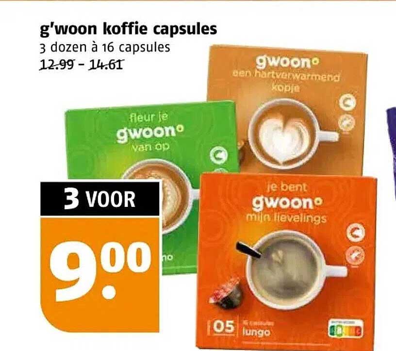 g'woon koffie capsules
