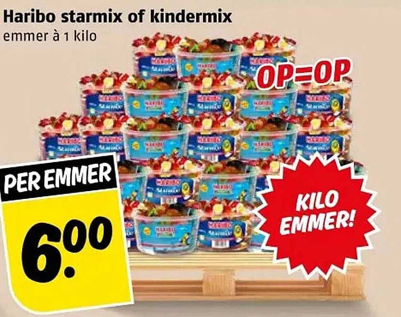 Haribo starmix of kindermix emmer à 1 kilo