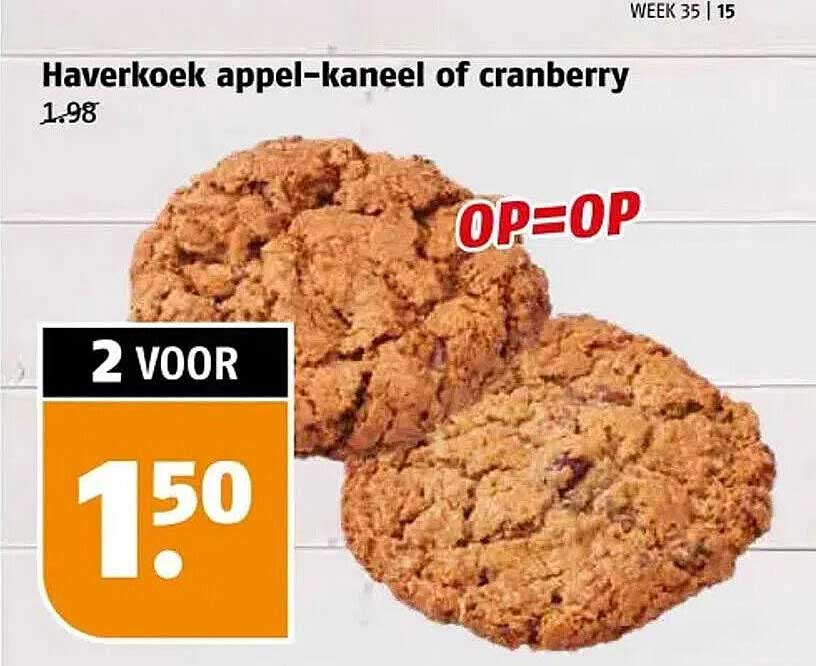 Haverkoek appel-kaneel of cranberry