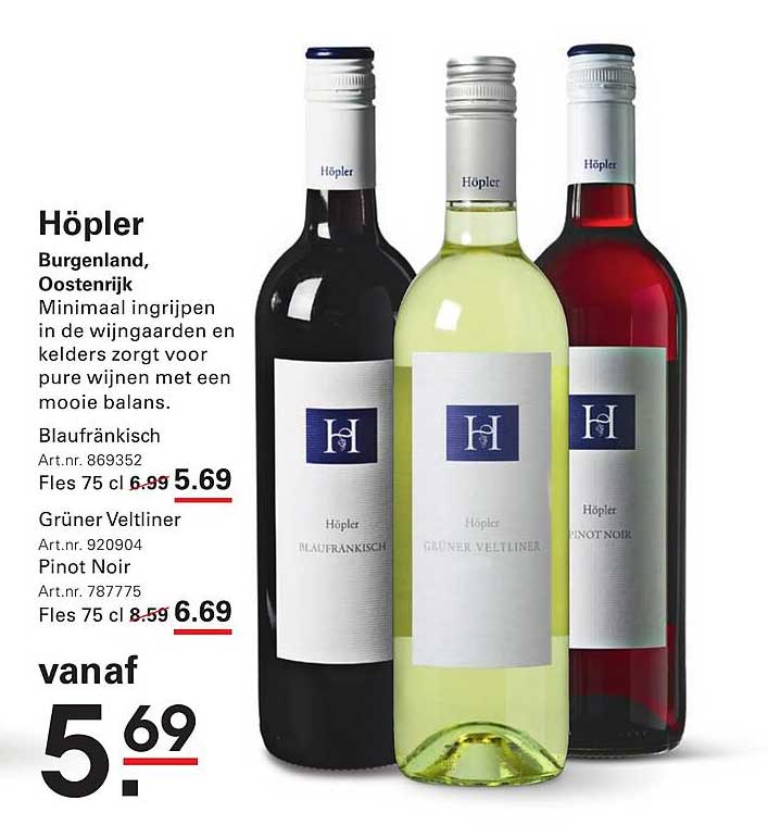 Höpler Wijnen 75 cl vanaf 5,69