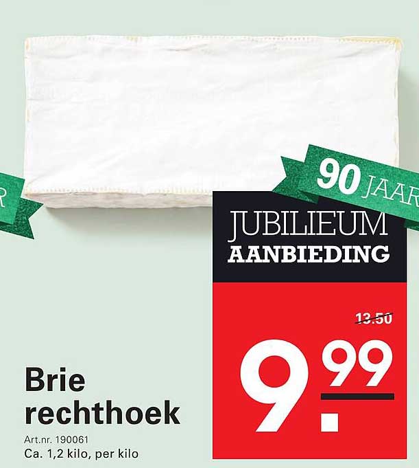 JUBILEUM AANBIEDING Brie rechthoek