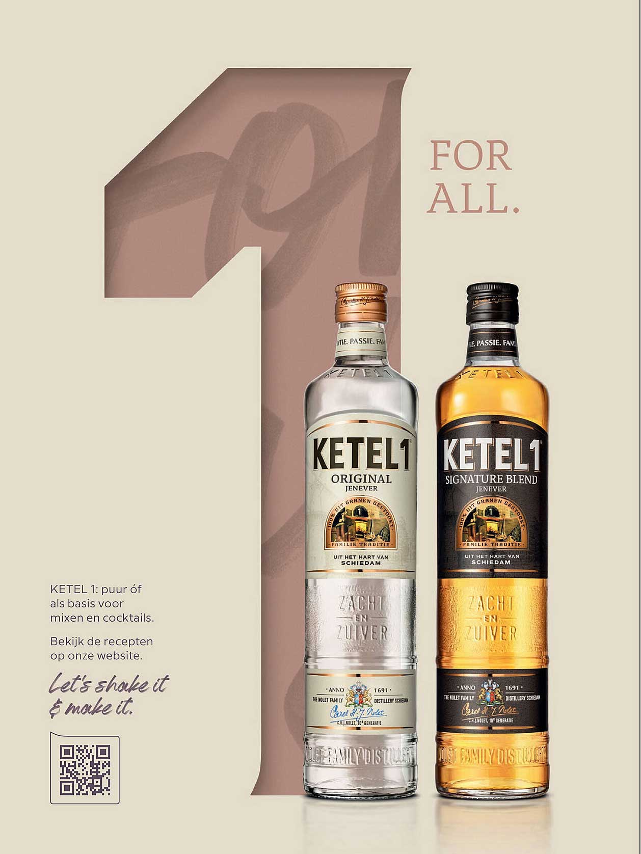 KETEL 1: puur of als basis voor mixen en cocktails