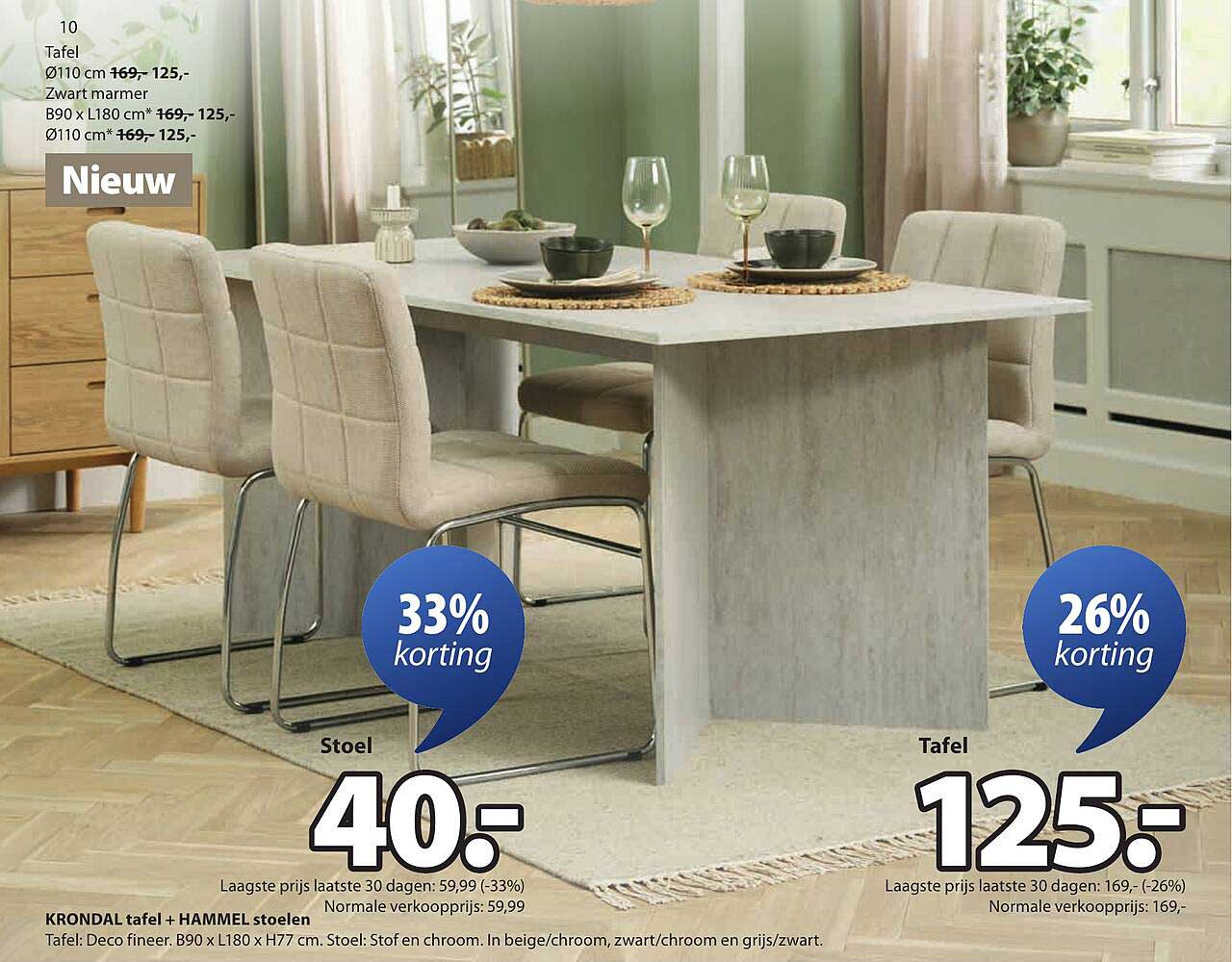 KRONDAL tafel + HAMMEL stoelen