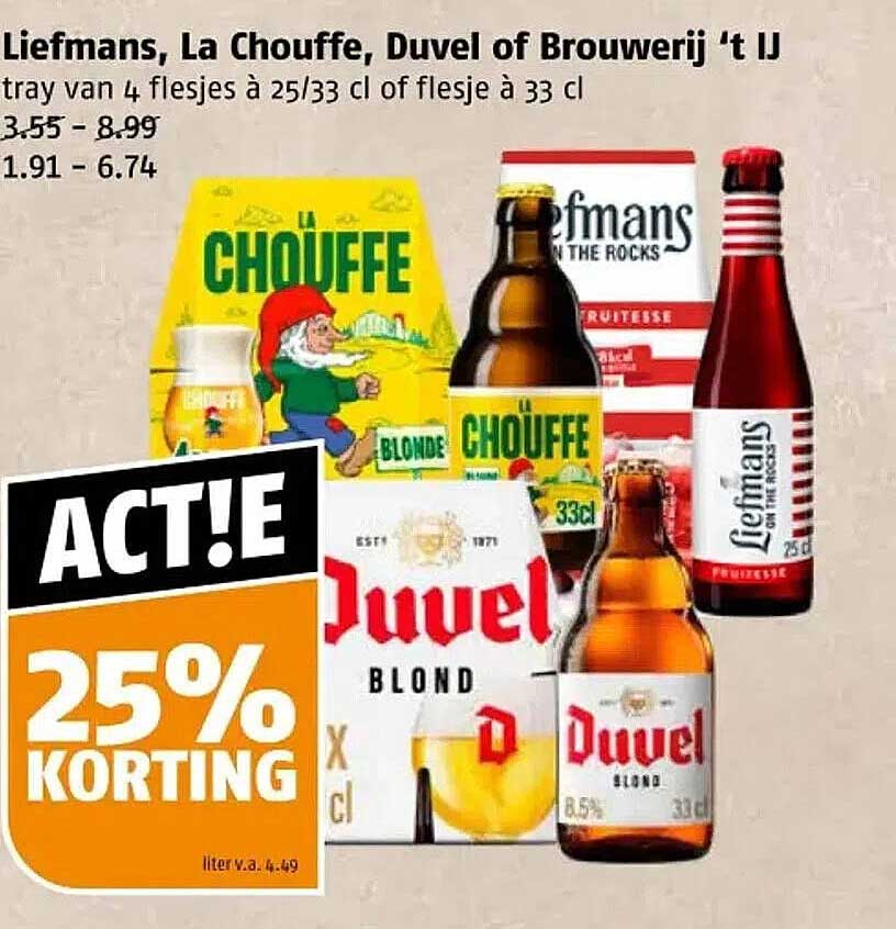 Liefmans, La Chouffe, Duvel of Brouwerij 't IJ
