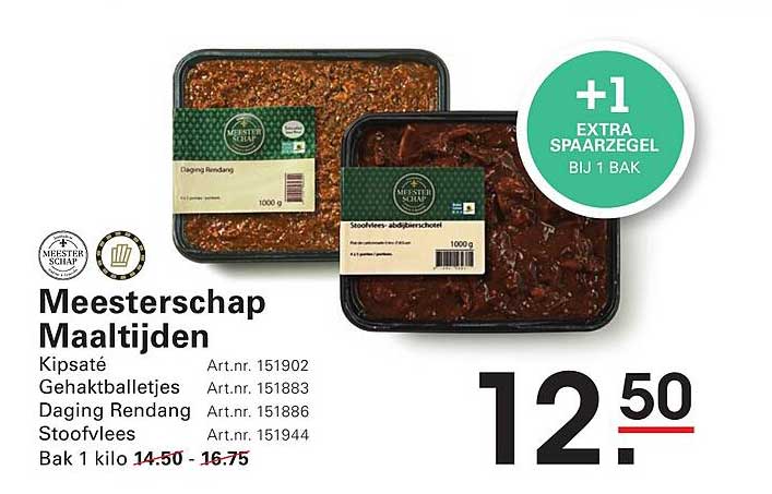 Meesterschap Maaltijden Bak 1 kilo