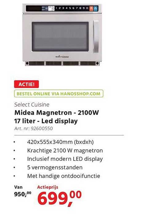Midea Magnetron - 2100W 17 liter - Led display