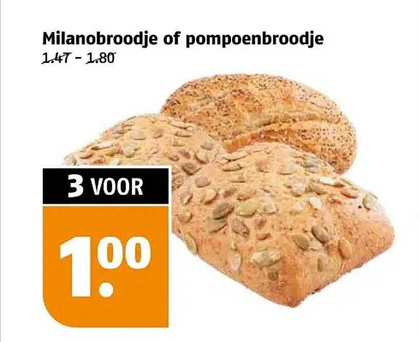 Milano broodje of pompoenbroodje