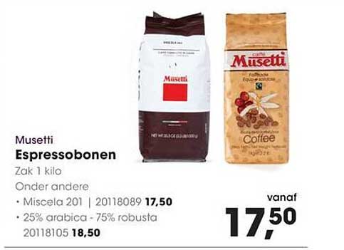 Musetti Espressobonen Zak 1 kilo