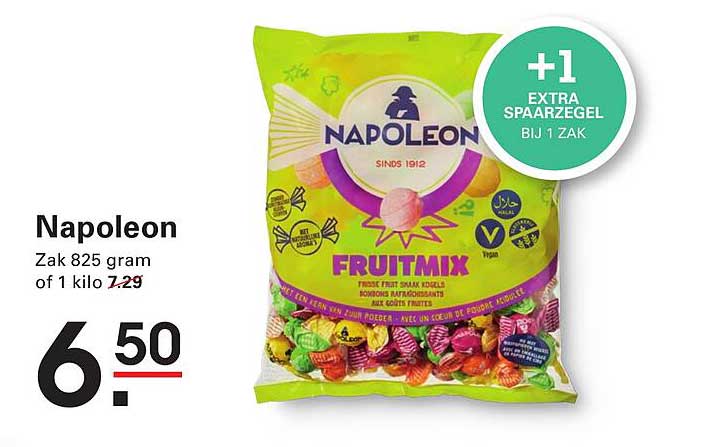 Napoleon Fruitmix Zak 825 gram of 1 kilo