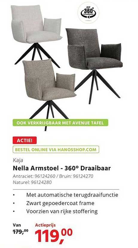 Nella Armstoel - 360° Draaibaar