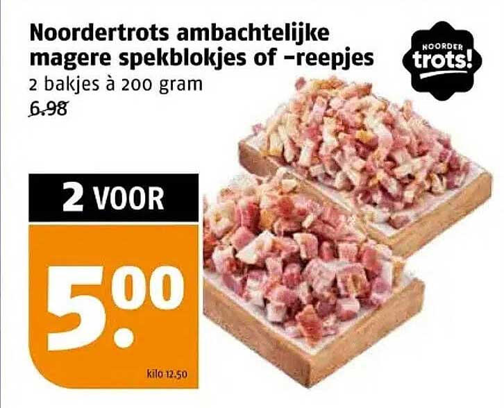 Noordertrots ambachtelijke magere spekblokjes of -reepjes