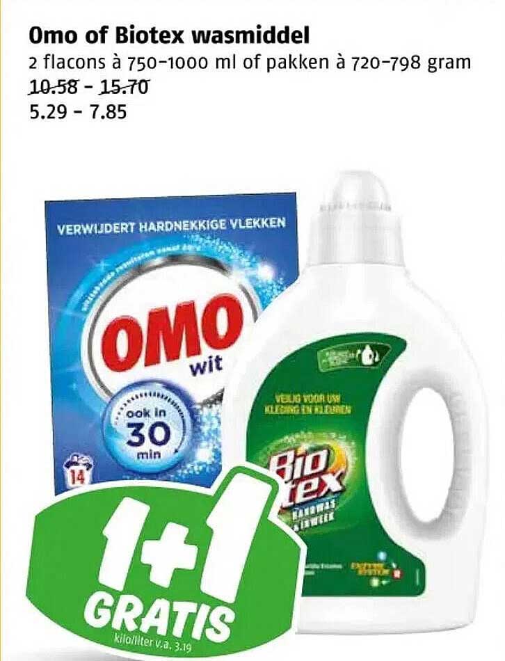 Omo of Biotex wasmiddel