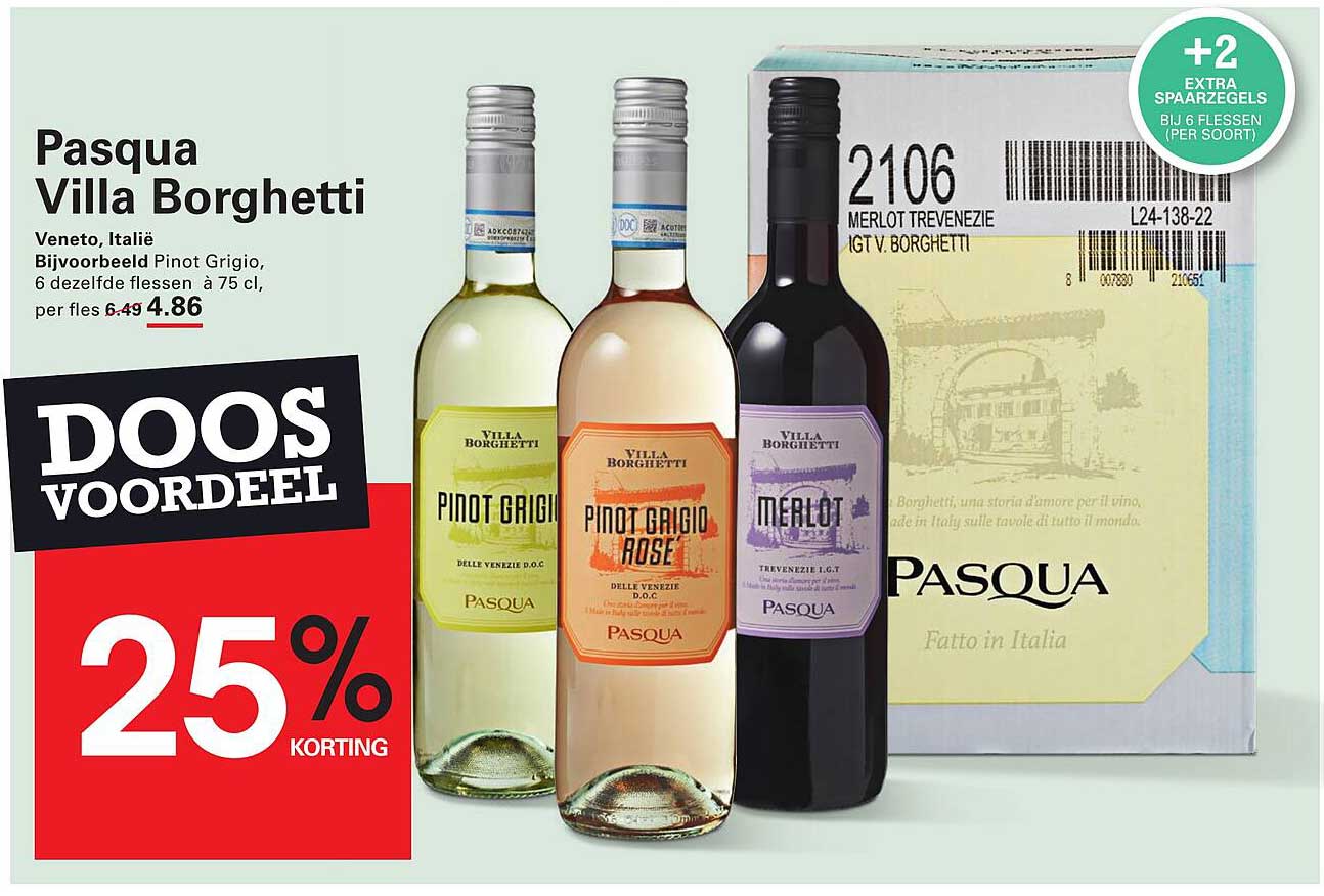 Pasqua Villa Borghetti Pinot Grigio, 6 dezelfde flessen à 75 cl, per fles 6.49 4.86