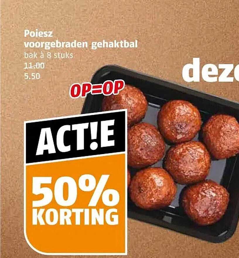 Poiesz voorgebakken gehaktbal bak à 8 stuks